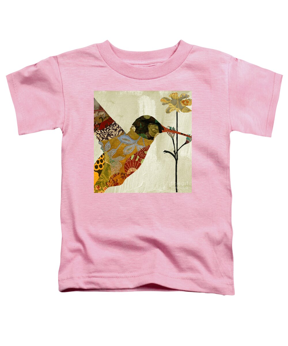 Hummingbird Toddler T-Shirt featuring the painting Hummingbird Brocade III by Mindy Sommers