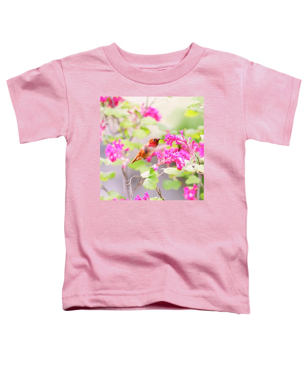 Hummingbird Toddler T-Shirt featuring the photograph Hummingbird in Spring by Peggy Collins