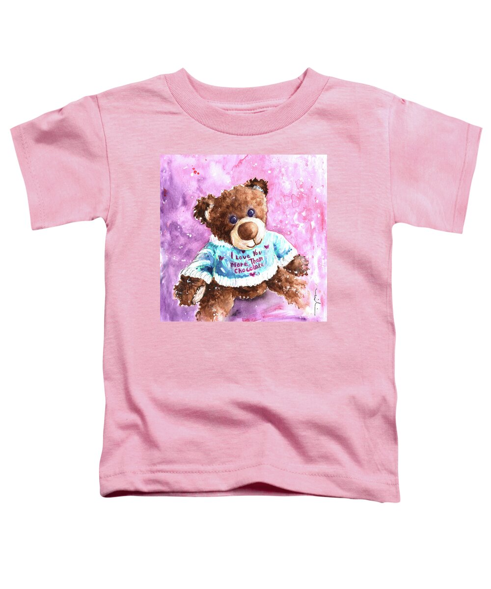 Truffle Mcfurry Toddler T-Shirt featuring the painting I Love You More Than Chocolate by Miki De Goodaboom