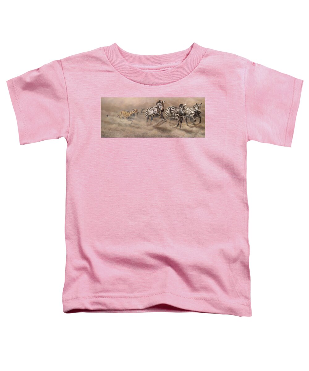 Wildlife Paintings Toddler T-Shirt featuring the painting In Pursuit by Alan M Hunt