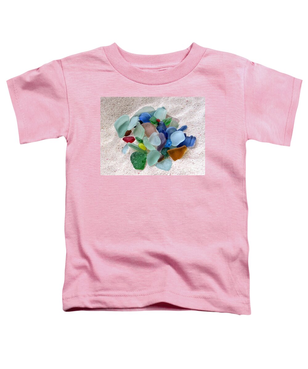 Seaglass Toddler T-Shirt featuring the photograph Jewels in the Sand by Janice Drew