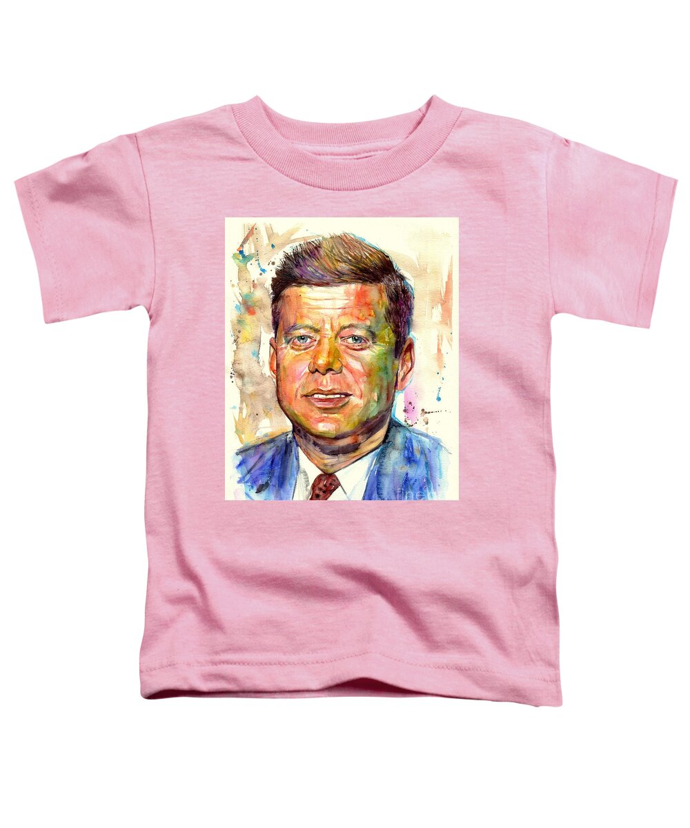 John Toddler T-Shirt featuring the painting John F. Kennedy painting by Suzann Sines