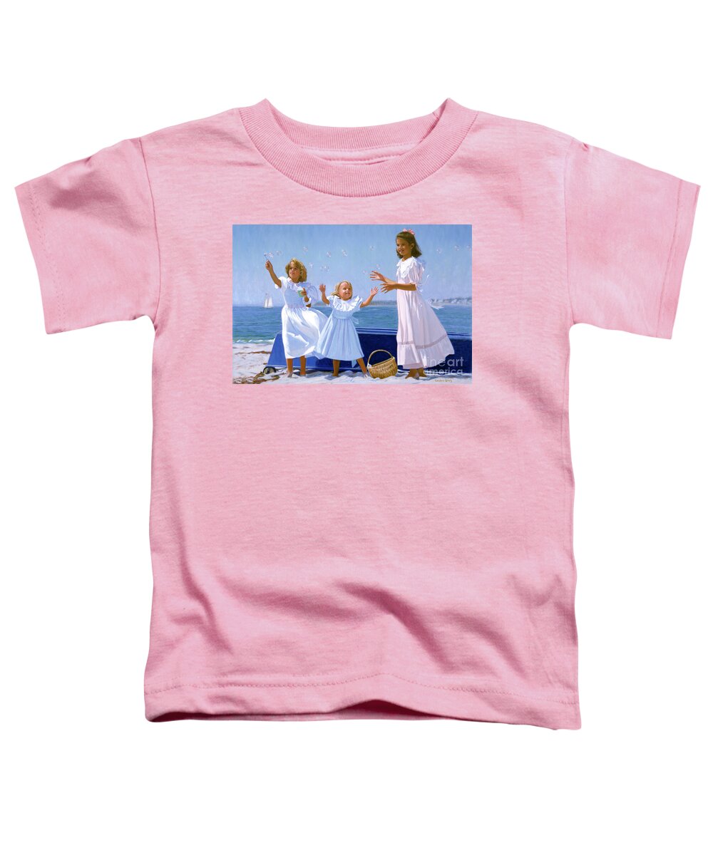 Just About Bubbles Toddler T-Shirt featuring the painting Just About Bubbles by Candace Lovely