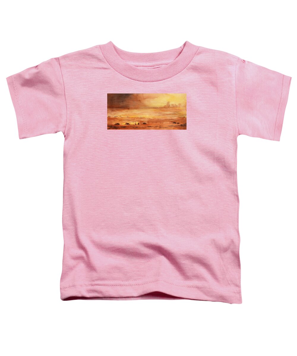 Lamar Toddler T-Shirt featuring the painting Lamar in Amber by Marsha Karle