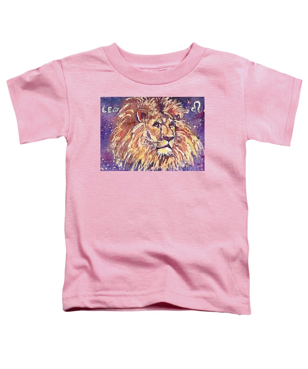 Zodiac Toddler T-Shirt featuring the painting Leo by Ruth Kamenev