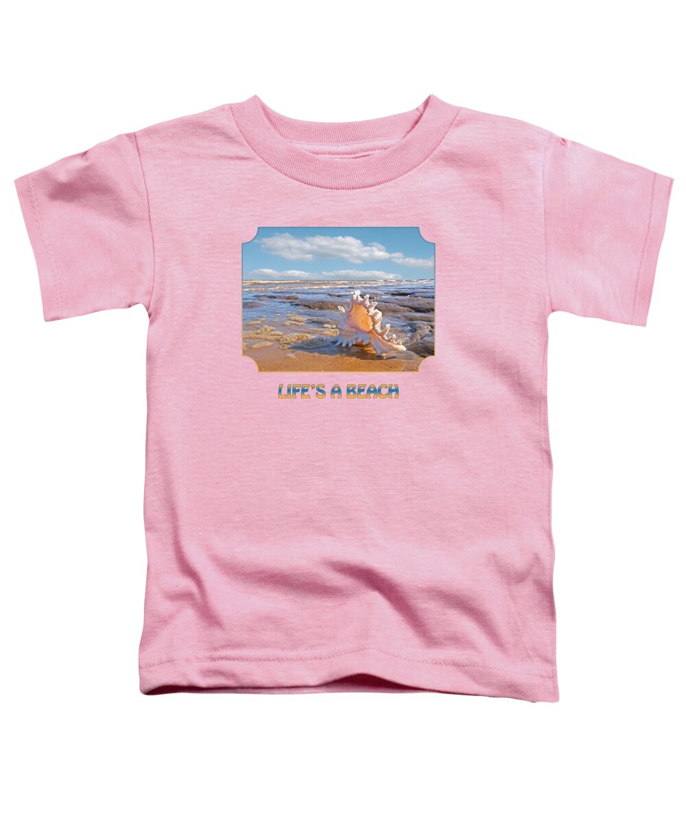 Beach Toddler T-Shirt featuring the photograph Life's a Beach - Murex Ramosus Seashell - Square by Gill Billington