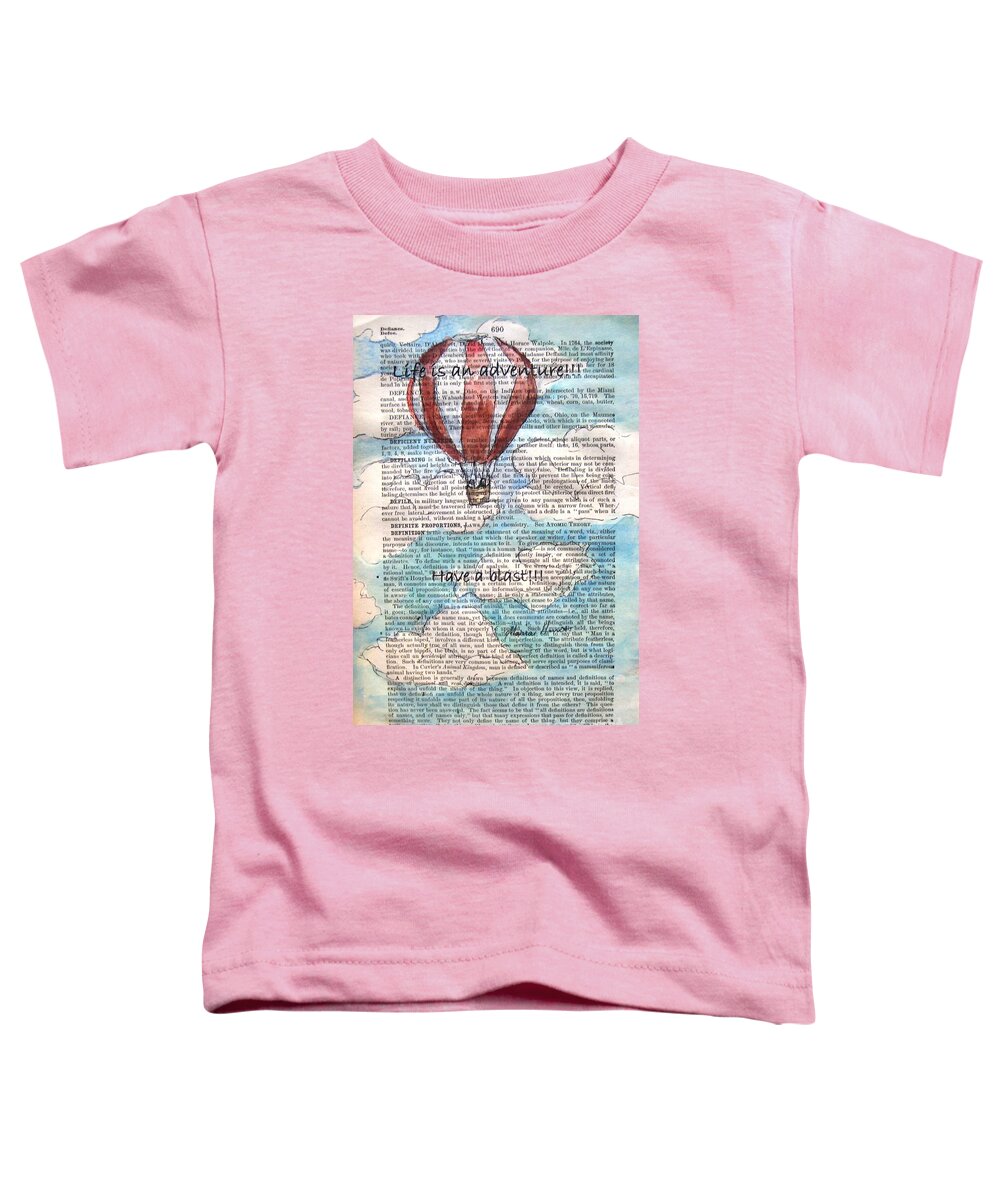 Hot Air Balloon Toddler T-Shirt featuring the painting Hope Floats - Rise Above It by Maria Hunt