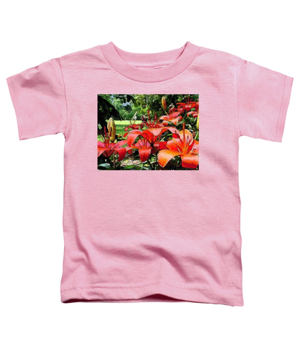 Landscape Toddler T-Shirt featuring the photograph Lilies Afire by James Rentz