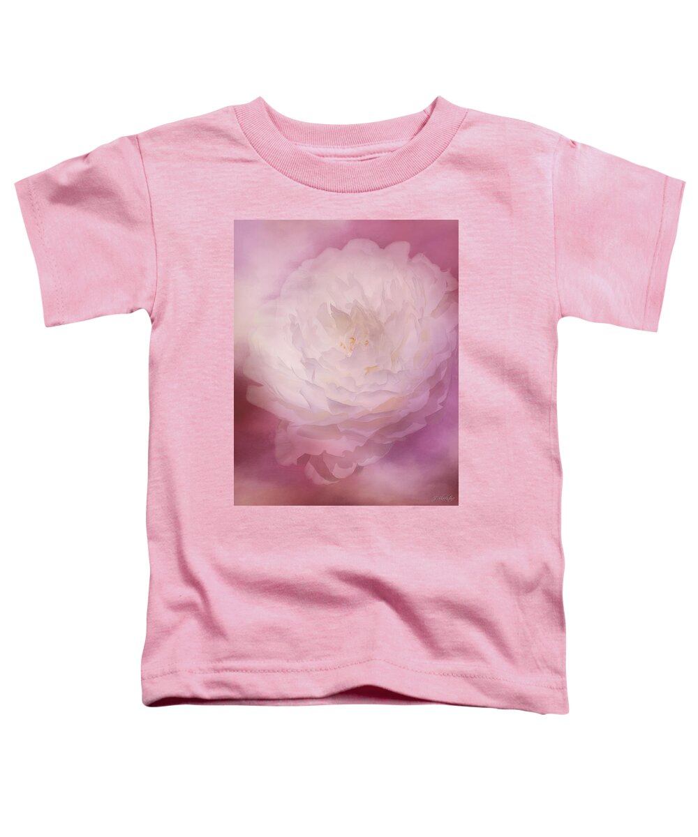 Love Comes Softly Toddler T-Shirt featuring the painting Love Comes Softly - Flower Art by Jordan Blackstone
