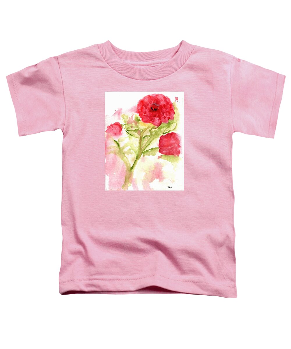 Lucky Toddler T-Shirt featuring the painting Lucky Rose by Sandy McIntire