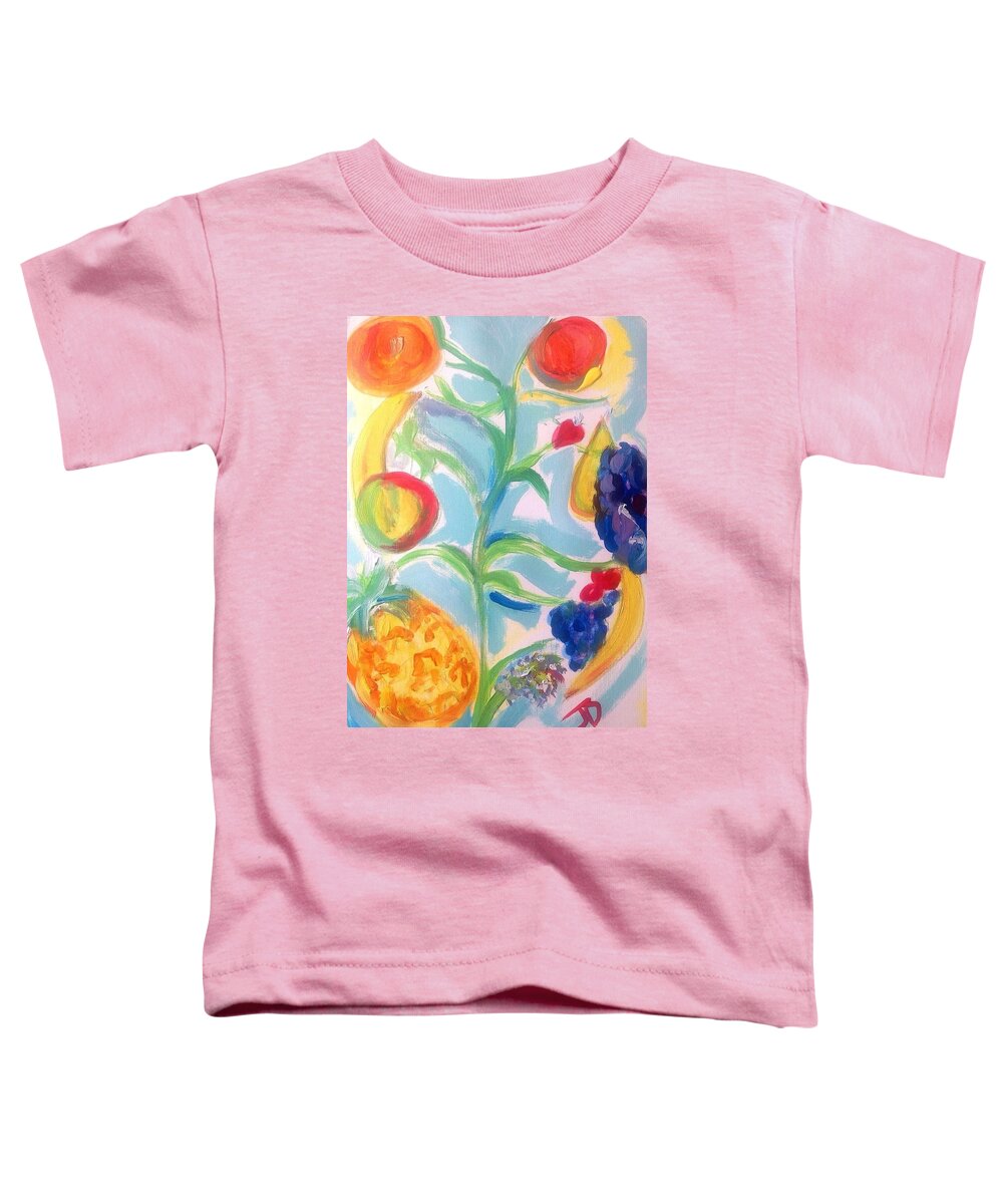 Tree Toddler T-Shirt featuring the painting Magical fruits of life tree by Judith Desrosiers