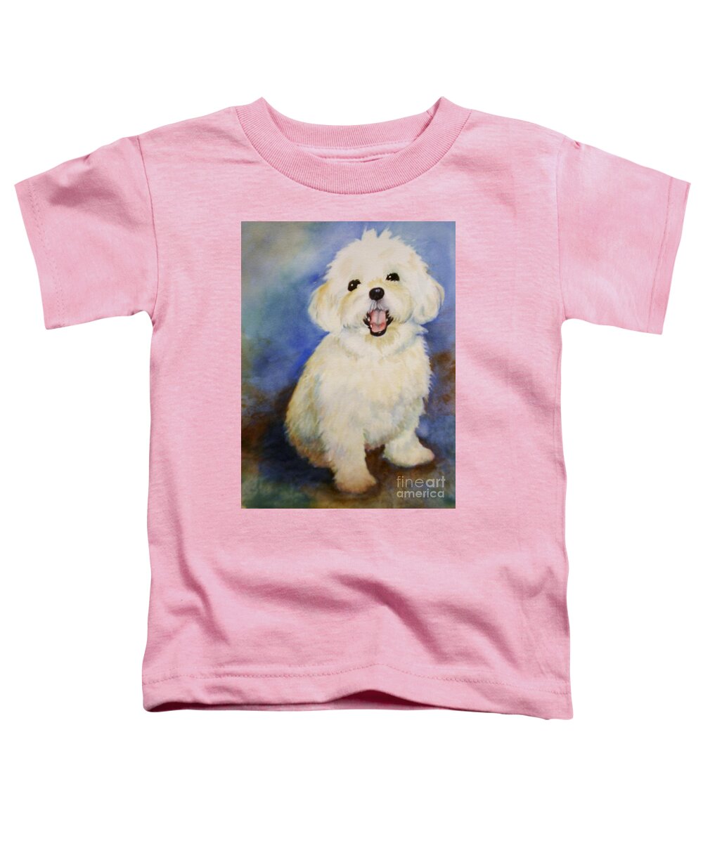 Maltese Dog Toddler T-Shirt featuring the painting Maltese Named Ben by Marilyn Jacobson