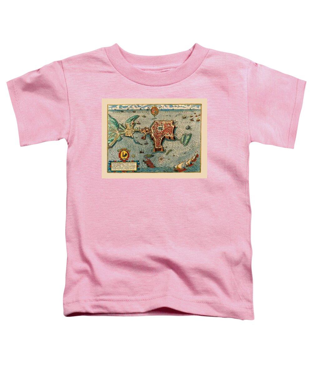 Map Of Gallipoli Toddler T-Shirt featuring the photograph Map Of Gallipoli Italy1599 by Andrew Fare