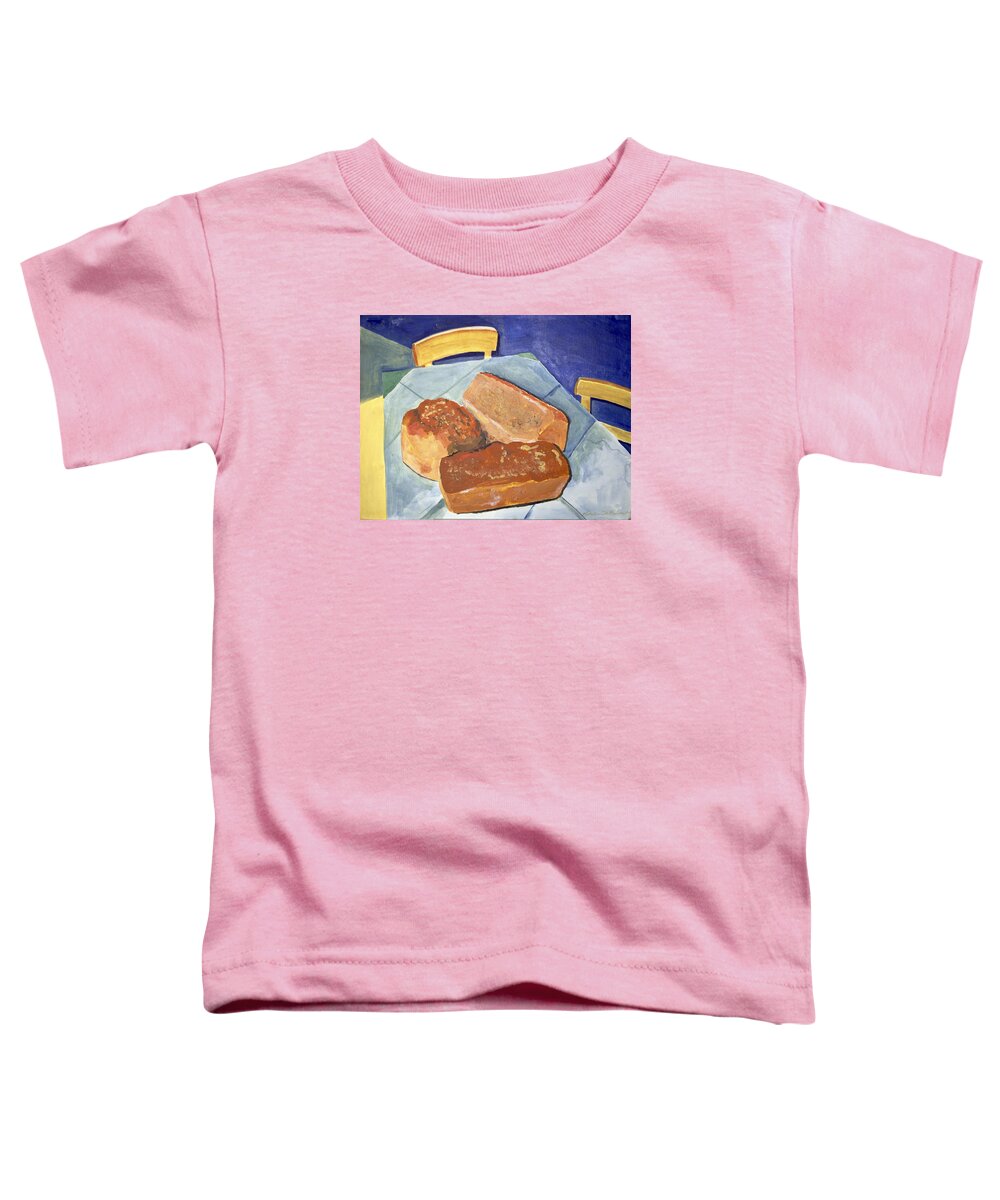  Toddler T-Shirt featuring the painting Mary's Bread by Kathleen Barnes