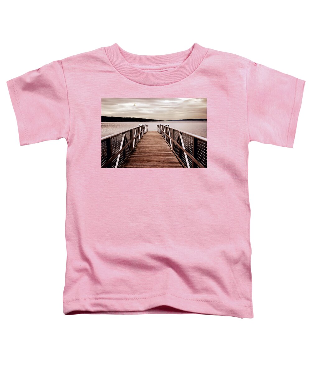 Dock Toddler T-Shirt featuring the photograph Mauve Morning by Jessica Jenney