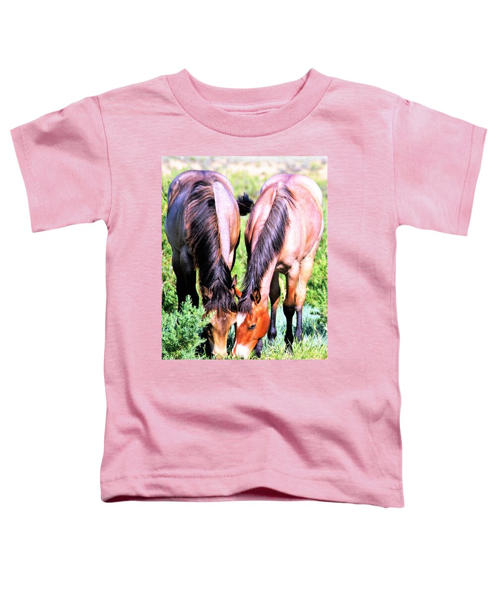 Horses Toddler T-Shirt featuring the photograph Meal Sharing by Merle Grenz