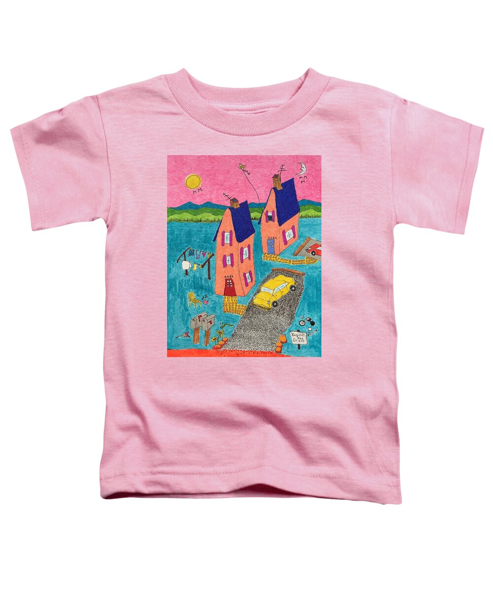  Toddler T-Shirt featuring the painting Melon Houses by Lew Hagood