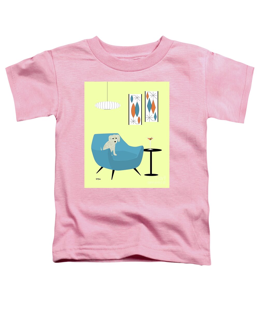 Mid Century Modern Dog Toddler T-Shirt featuring the digital art Mid Century Modern Dogs 4 by Donna Mibus