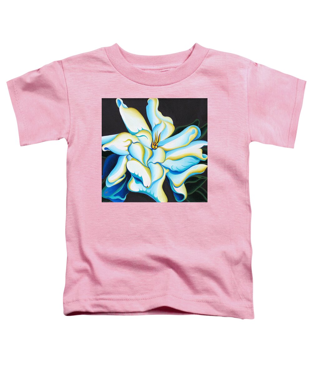 White Toddler T-Shirt featuring the painting Morning Magnolia by Amy Ferrari