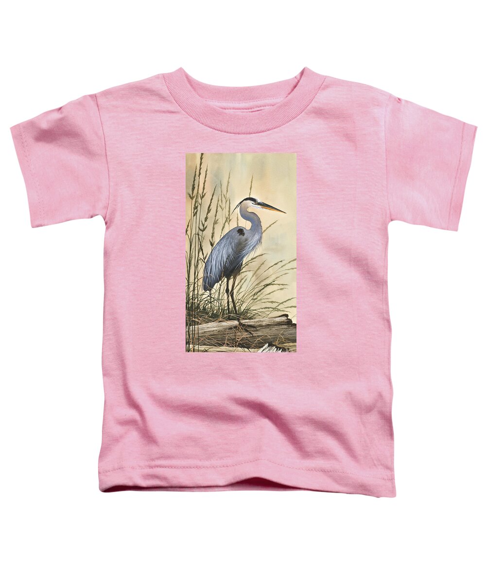 Heron Toddler T-Shirt featuring the painting Nature's Harmony by James Williamson