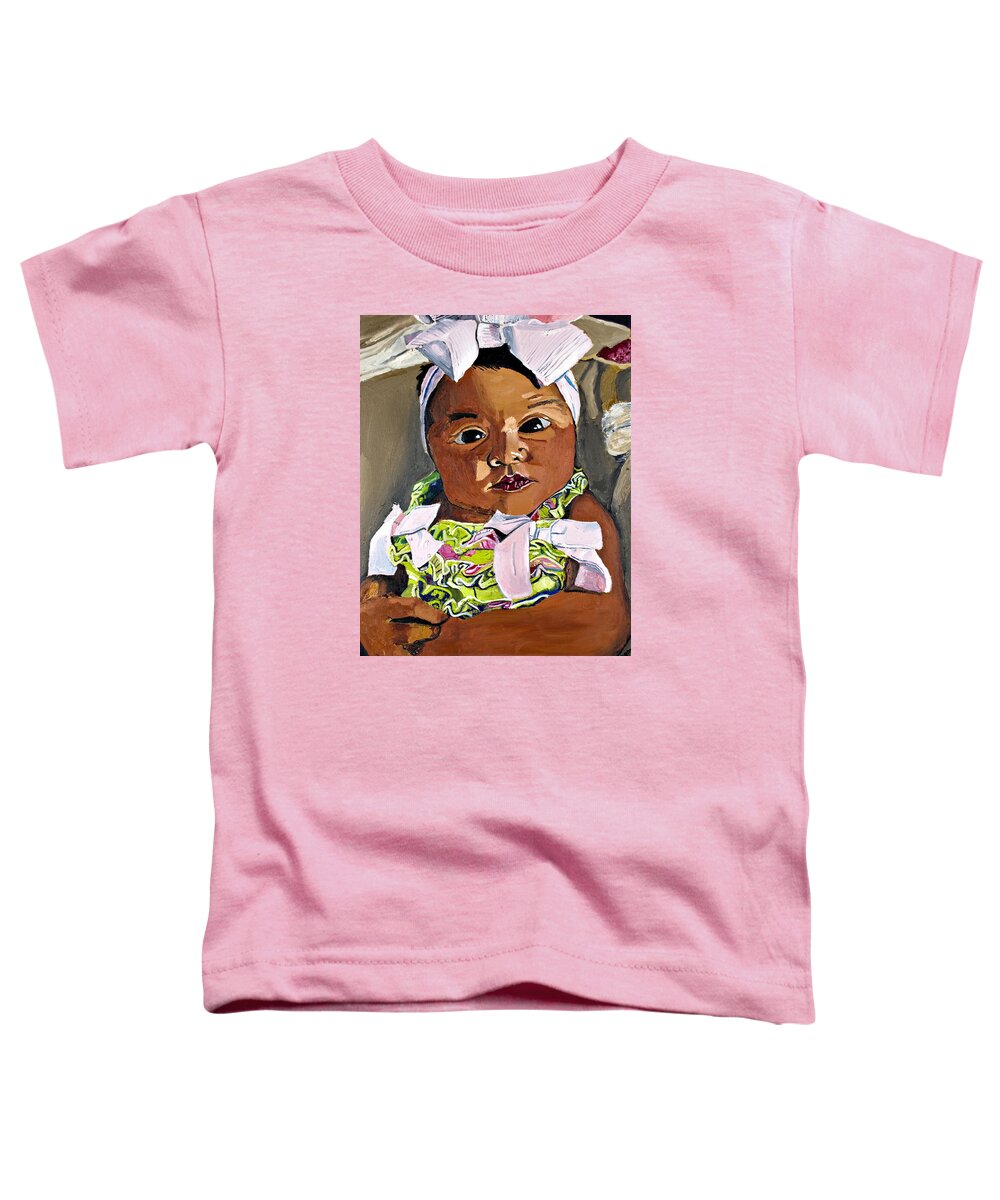 Little Girl Toddler T-Shirt featuring the painting Neighbor's Daughter by David Martin