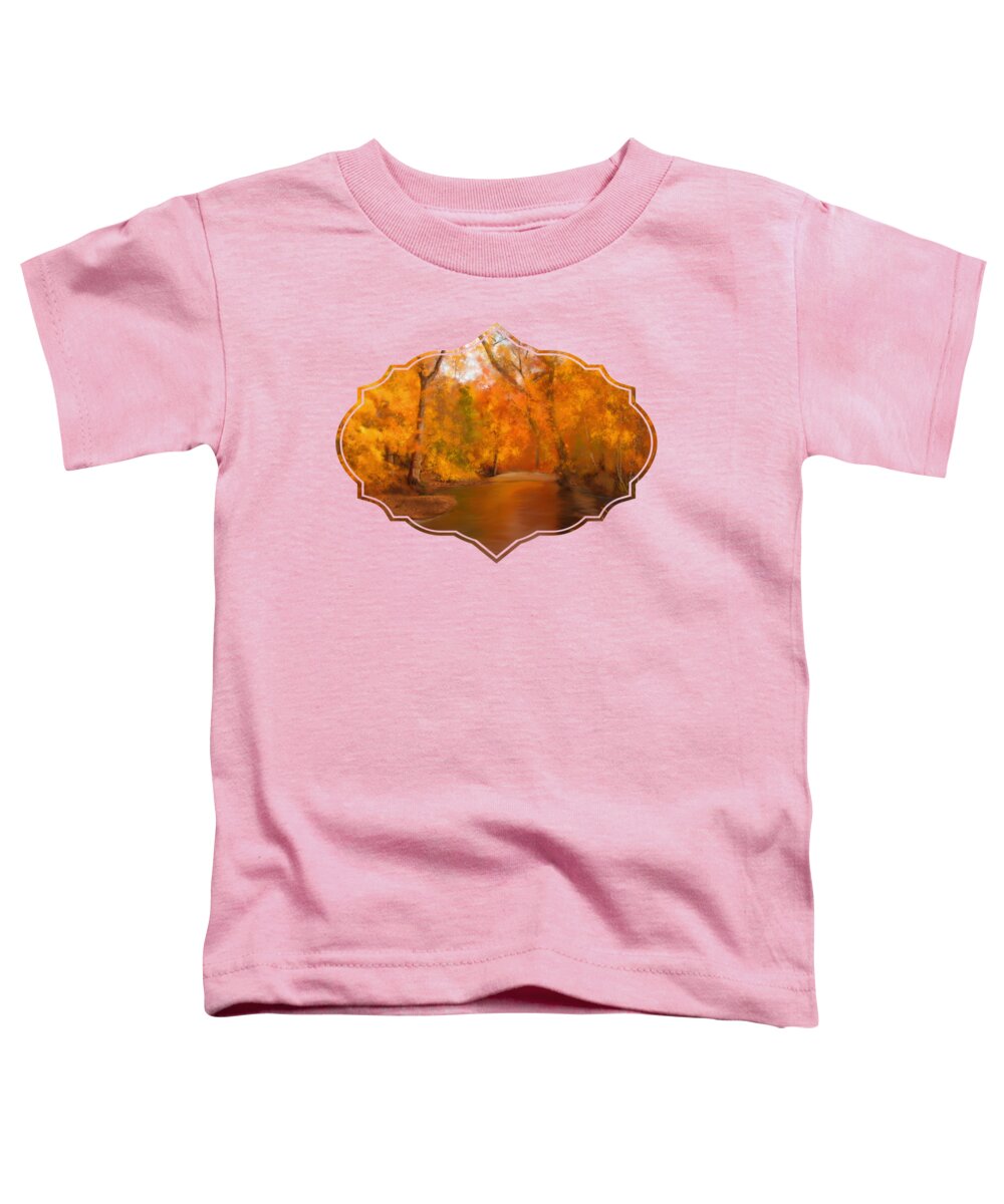 New England Autumn In The Woods Toddler T-Shirt featuring the painting New England Autumn in the Woods by Becky Herrera