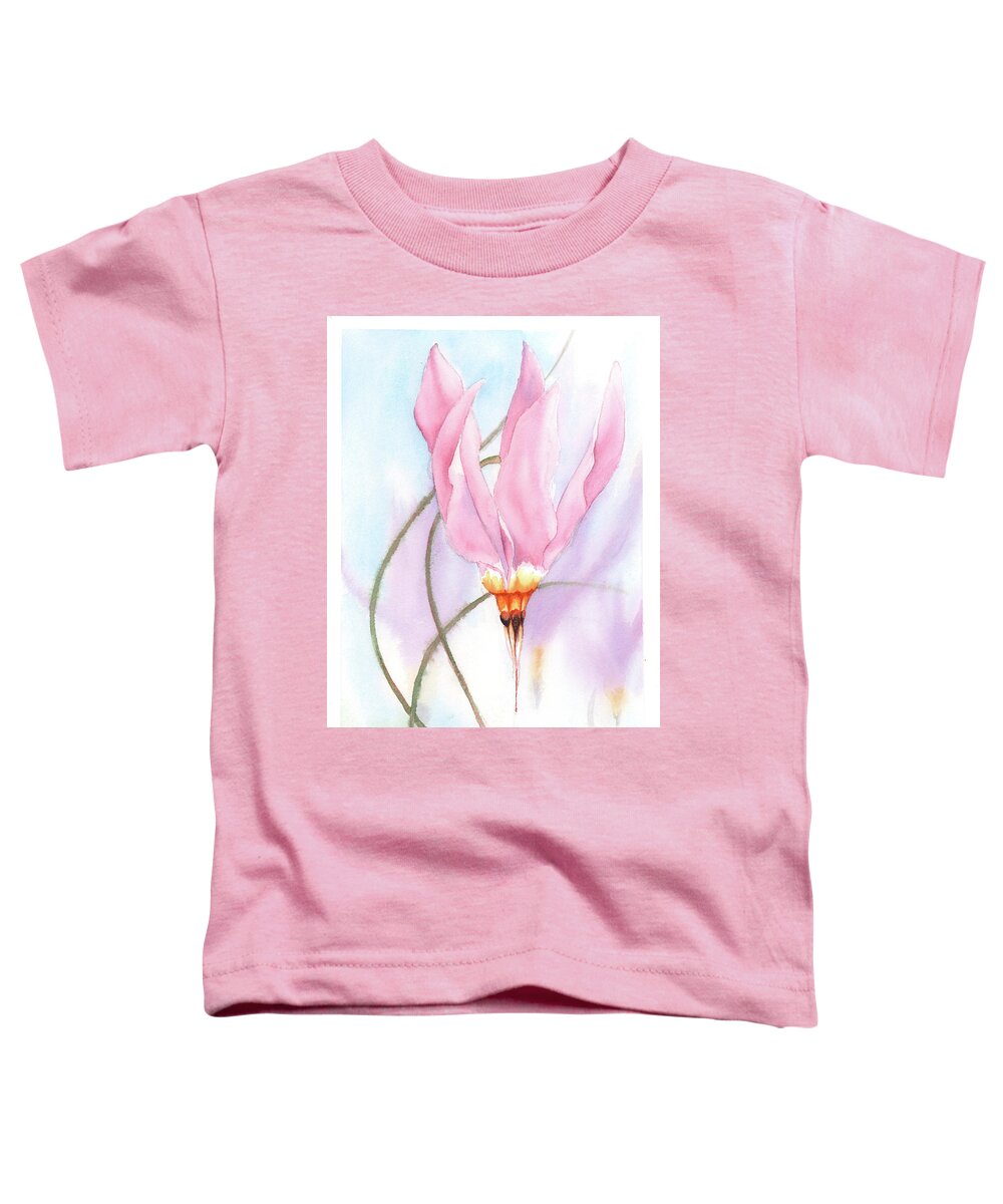 Dodecatheon Toddler T-Shirt featuring the painting New Star by Hilda Wagner