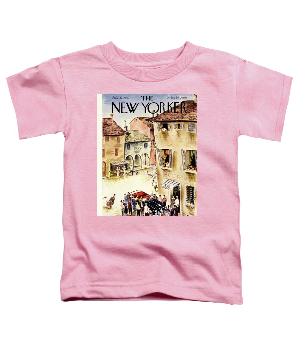 Rustic Toddler T-Shirt featuring the painting New Yorker July 23 1949 by Constantin Alajalov