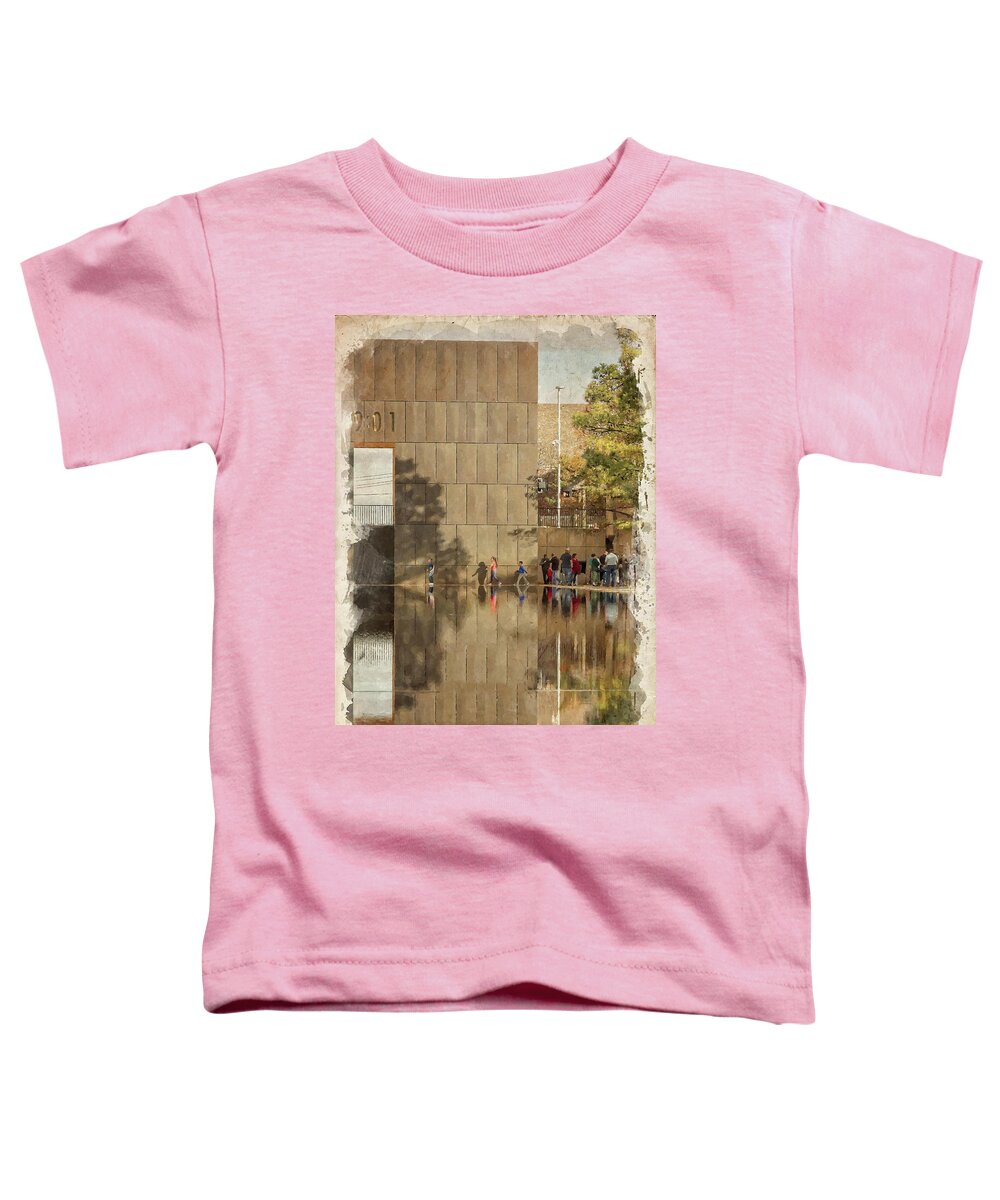 Bombing Toddler T-Shirt featuring the photograph OKC Memorial Watercolor VI by Ricky Barnard