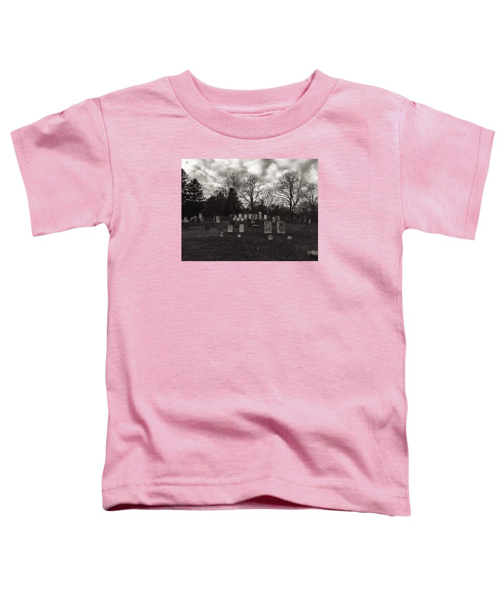 B&w Toddler T-Shirt featuring the photograph Old Town Cemetery , Sandwich Massachusetts by Frank Winters