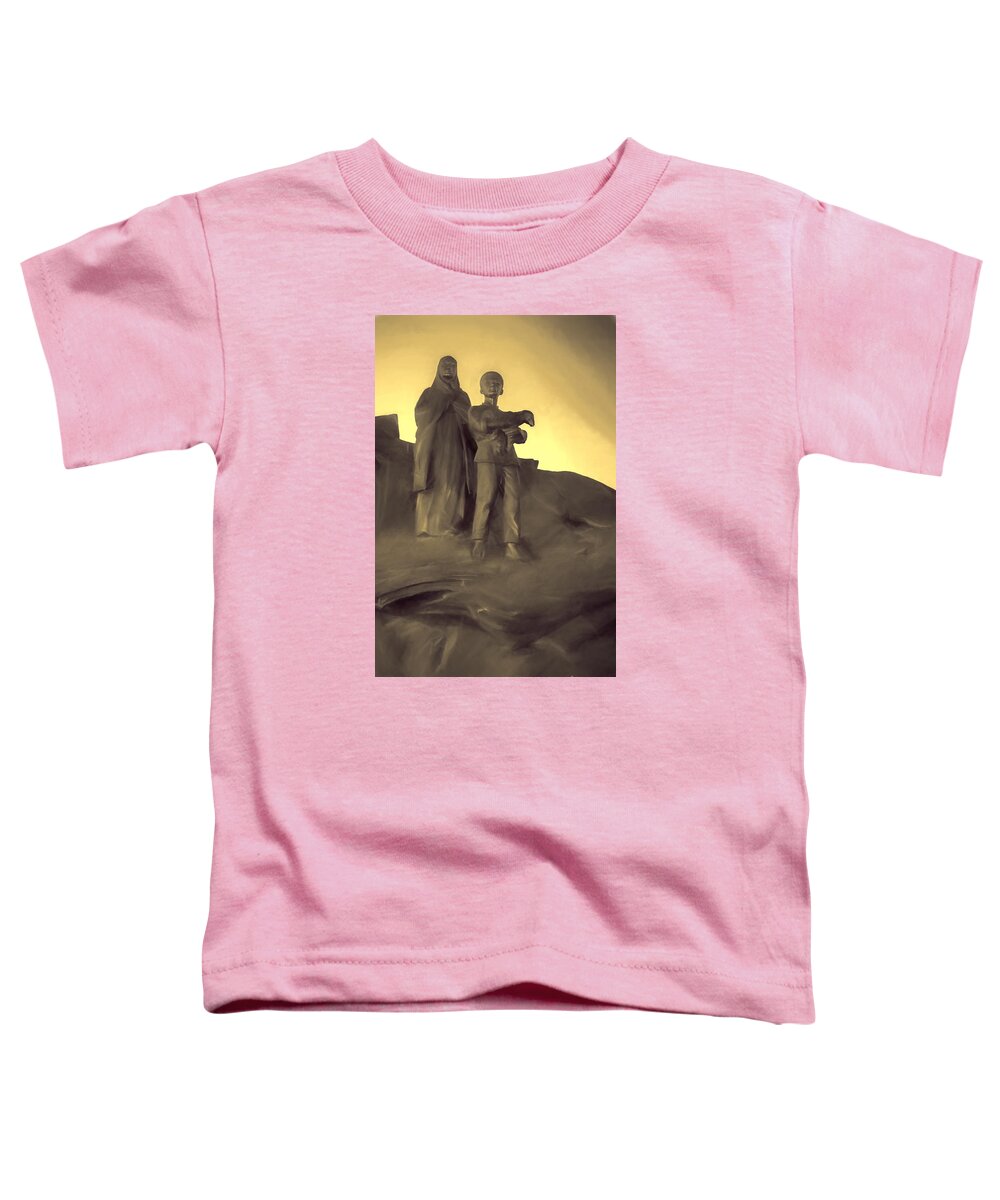 Wall Art Toddler T-Shirt featuring the photograph Old Woman and a Boy With Young Lamb by John Williams