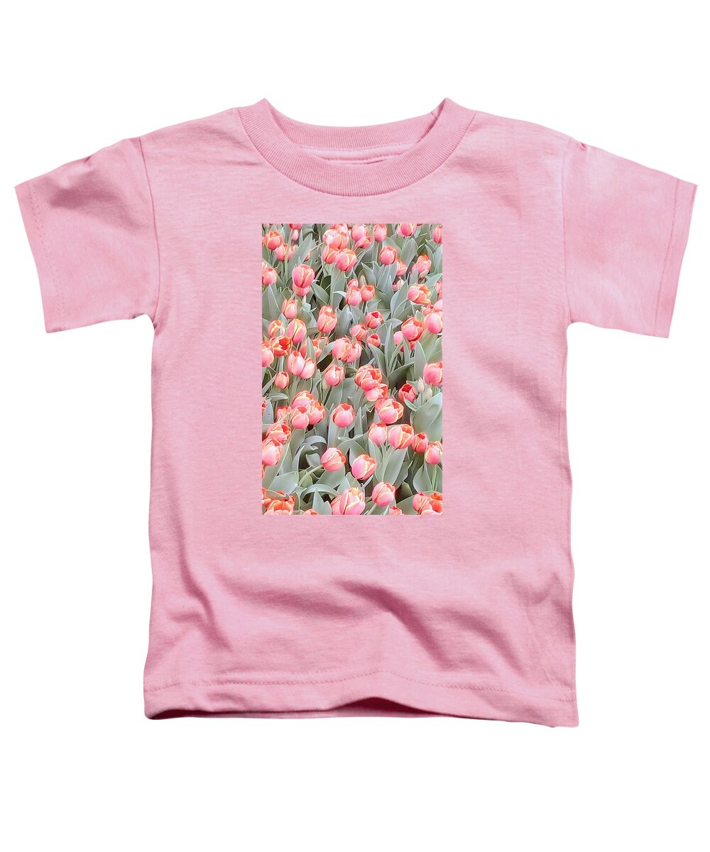Peach Toddler T-Shirt featuring the photograph Peach Tulips 2 by Oleg Zavarzin