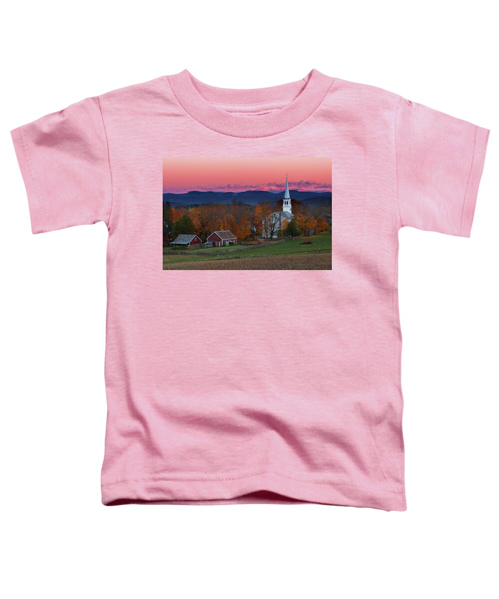 Vermont Toddler T-Shirt featuring the photograph Peacham Village Fall Evening by Tim Kirchoff