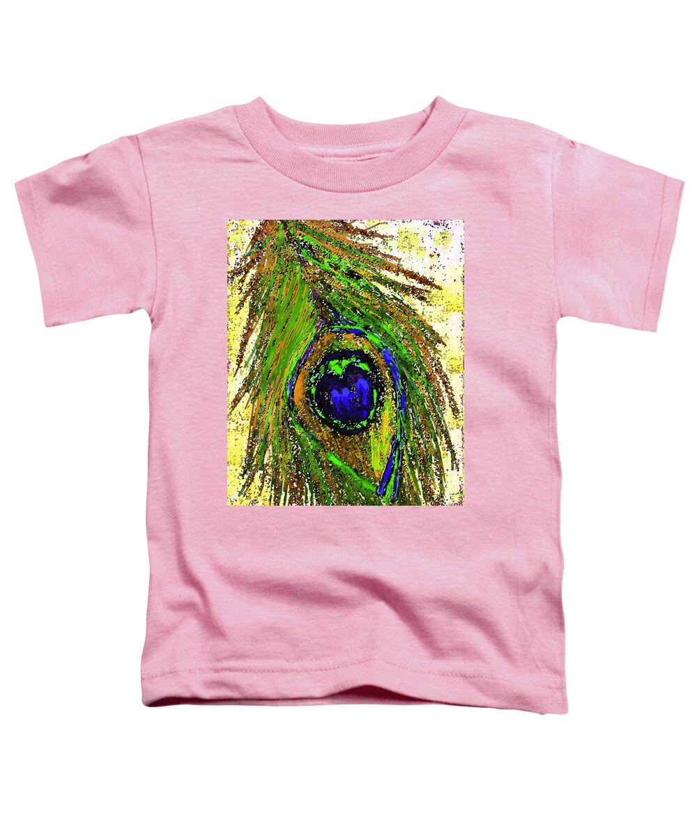 Peacock Feather Toddler T-Shirt featuring the digital art Peacock feather by Uma Krishnamoorthy