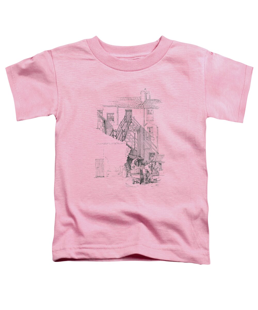 Pen & Ink Toddler T-Shirt featuring the drawing Peel Back Street by Paul Davenport