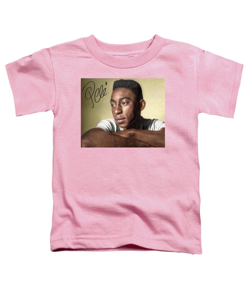 Pele Toddler T-Shirt featuring the digital art Pele o Rei by Franchi Torres