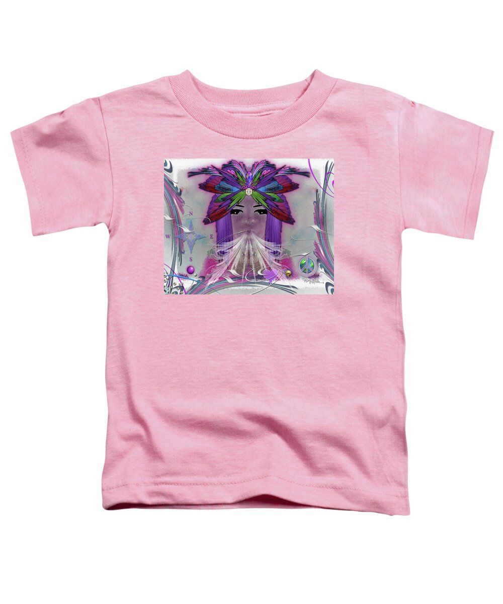 Pharo Toddler T-Shirt featuring the digital art Pharo of Peace #083 by Barbara Tristan