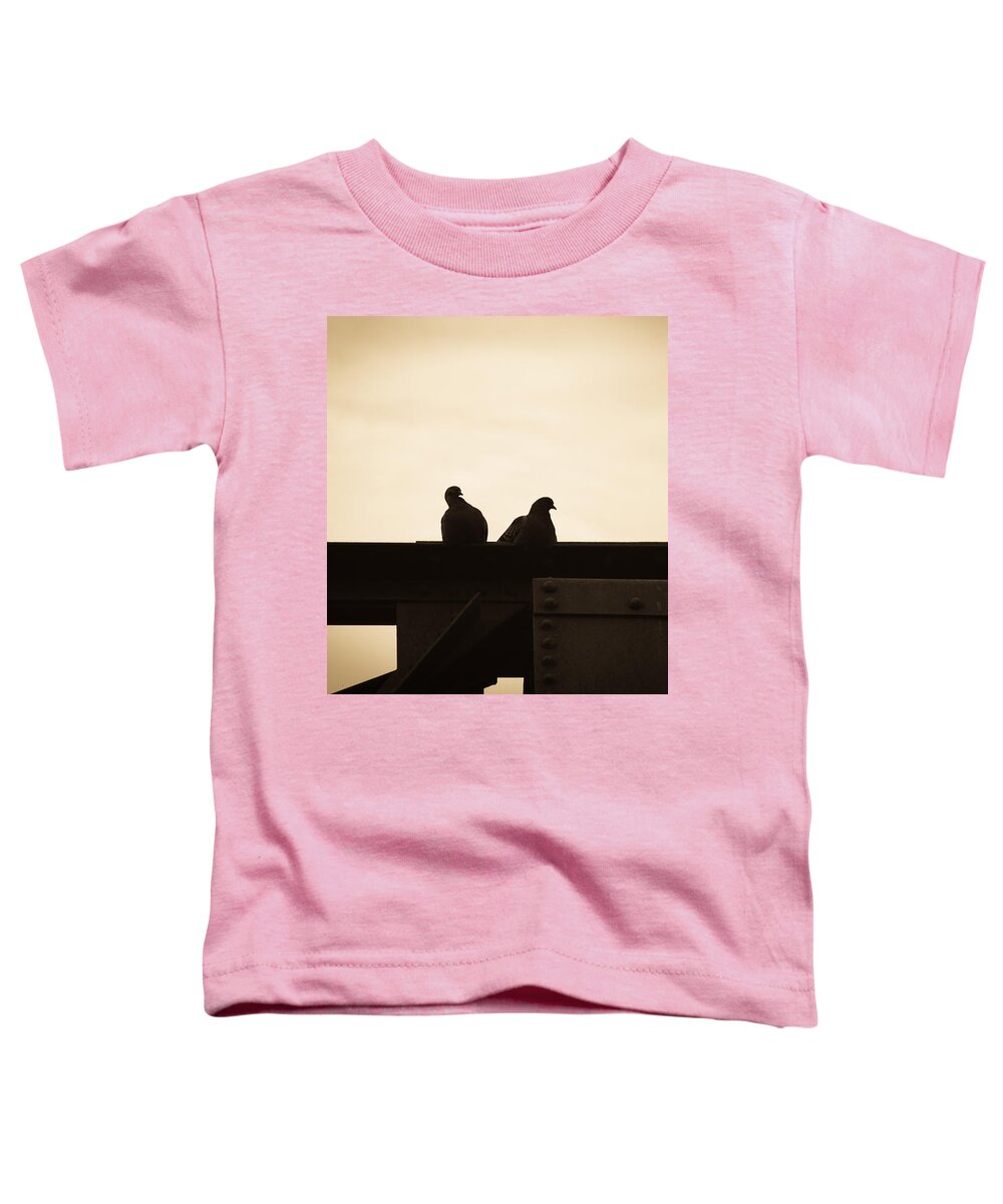 Silhouettes Toddler T-Shirt featuring the photograph Pigeon and Steel by Bob Orsillo