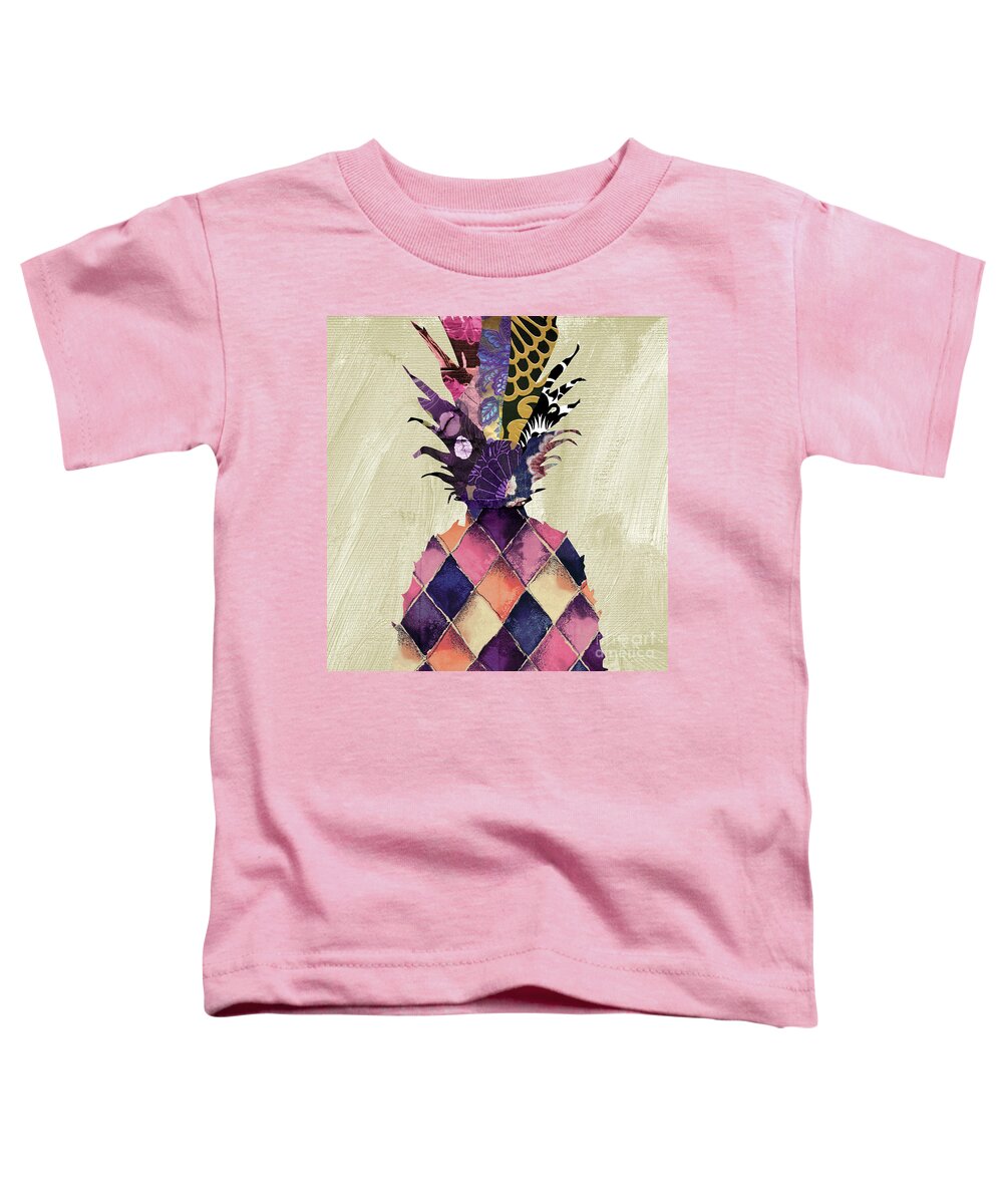 Pineapple Toddler T-Shirt featuring the painting Pineapple Brocade II by Mindy Sommers
