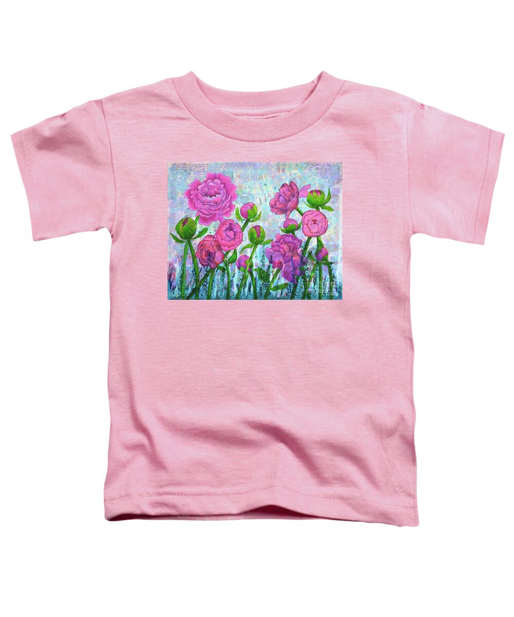 Peony Toddler T-Shirt featuring the painting Pink Punch by Lisa Crisman