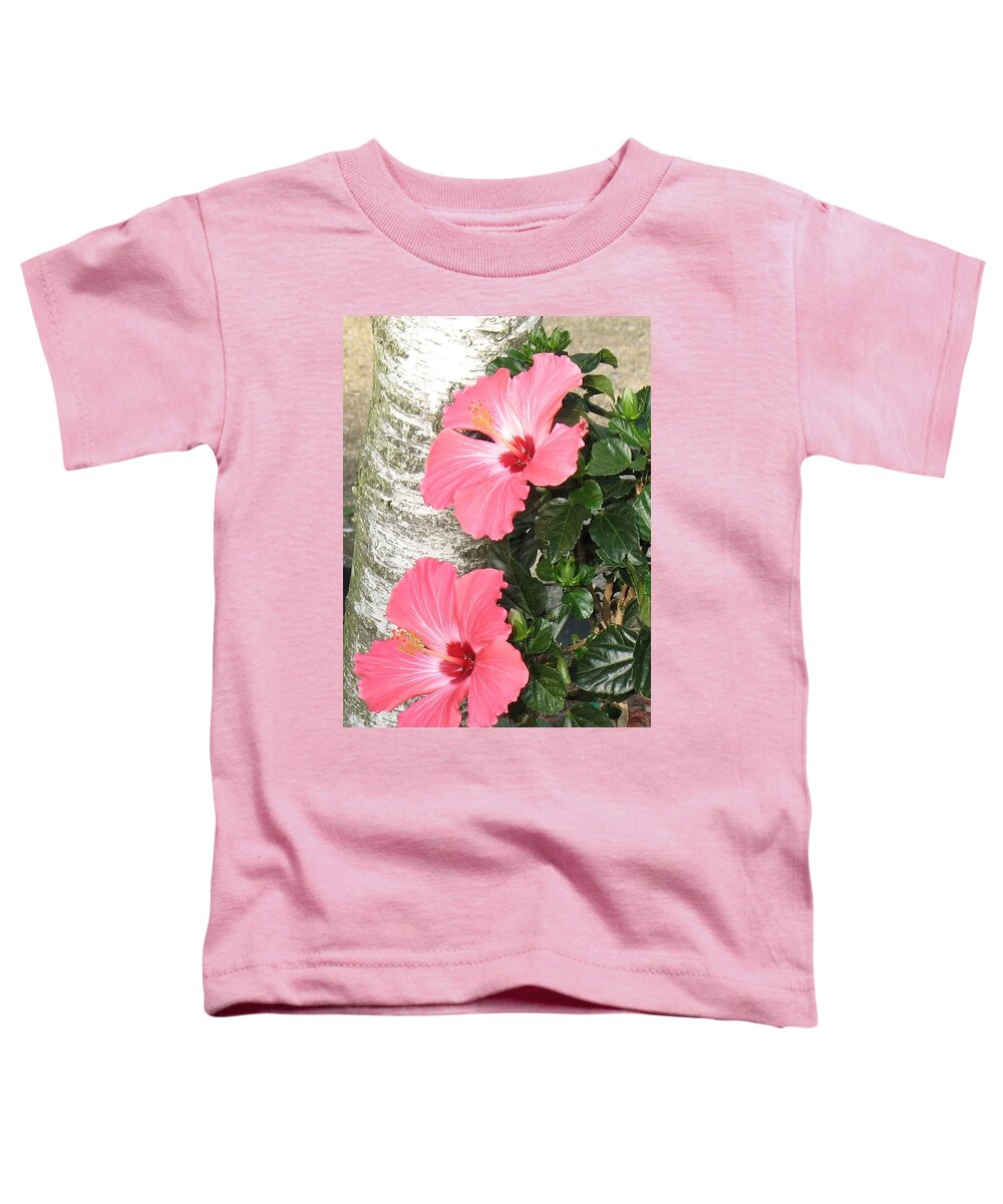 Flowers Toddler T-Shirt featuring the photograph Pink Twins by Ed Smith