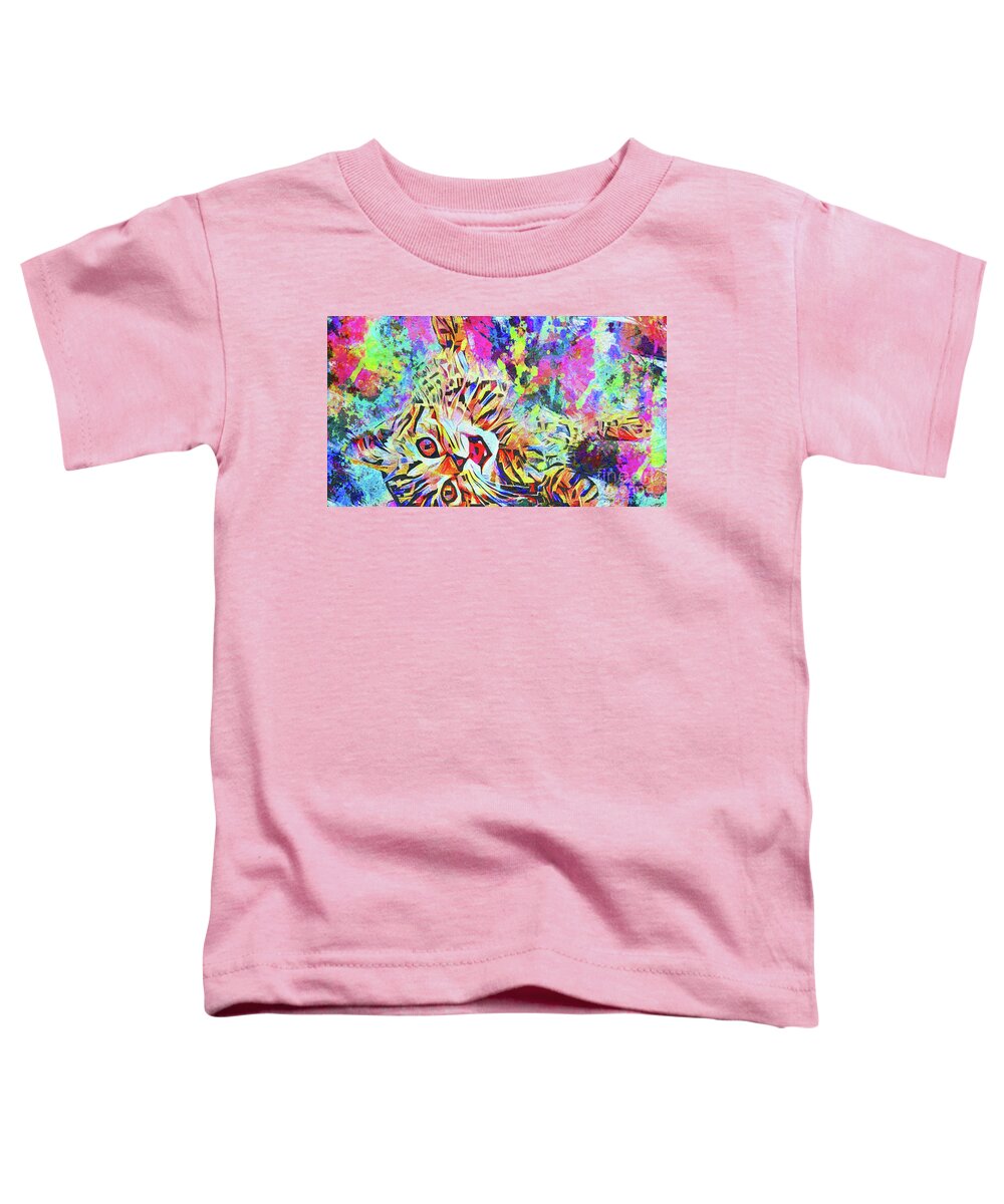 Cat Toddler T-Shirt featuring the painting Playtime by Jon Neidert