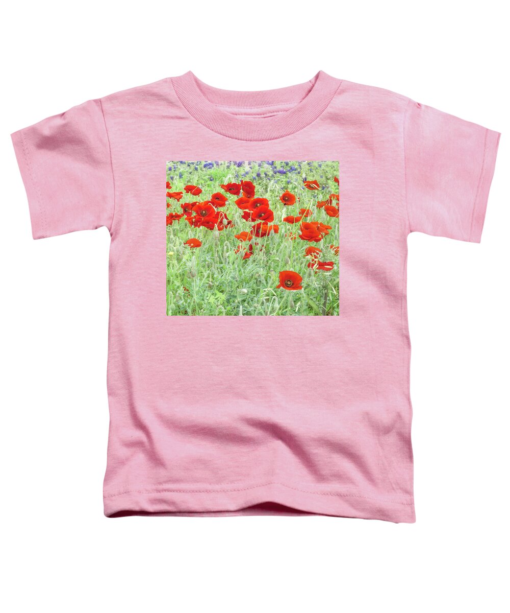 Poppy Toddler T-Shirt featuring the photograph Poppy field by Usha Peddamatham
