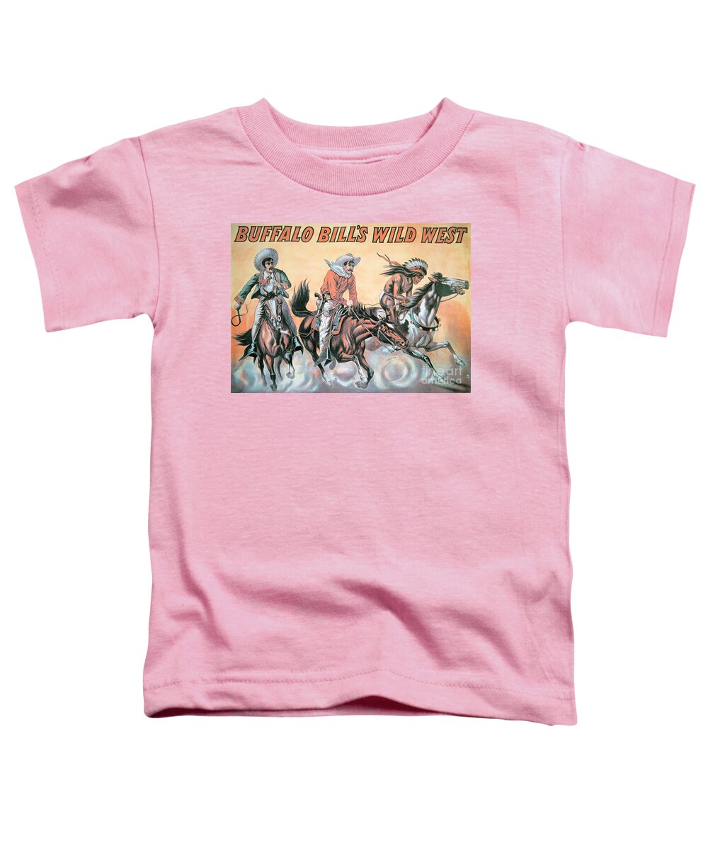Poster For Buffalo Bill's (1846-1917) Wild West Show Toddler T-Shirt featuring the painting Poster for Buffalo Bill's Wild West Show by American School