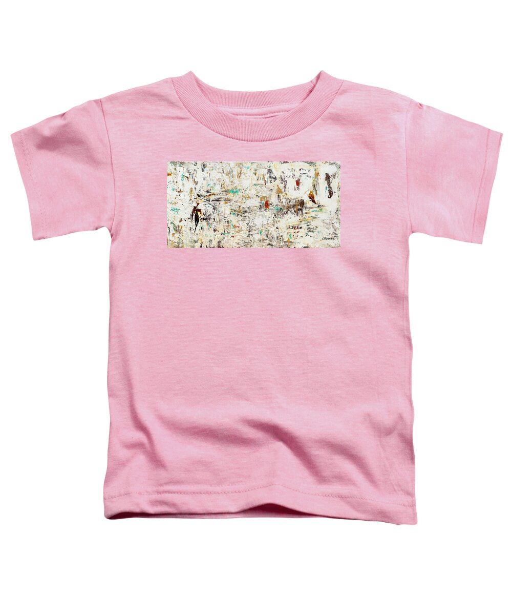 Abstract Art Toddler T-Shirt featuring the painting Quest by Carmen Guedez