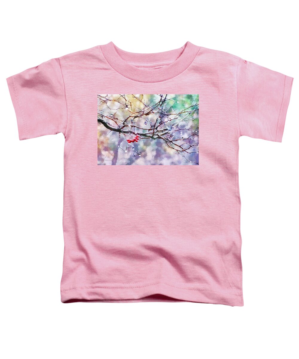 Rain Toddler T-Shirt featuring the digital art Rain Berries by Frances Miller