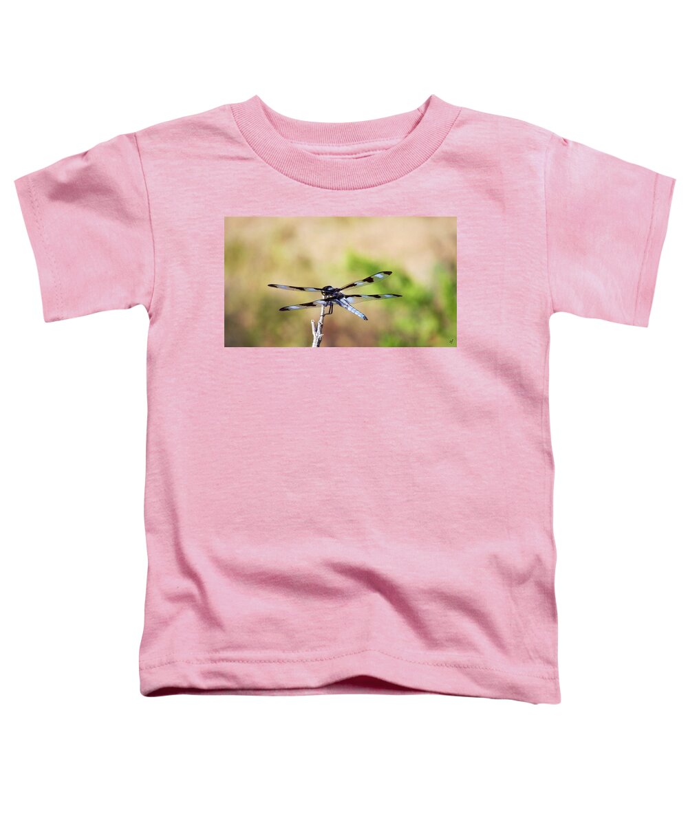 Dragonfly Toddler T-Shirt featuring the photograph Rest Area, Dragonfly on a Branch by Shelli Fitzpatrick