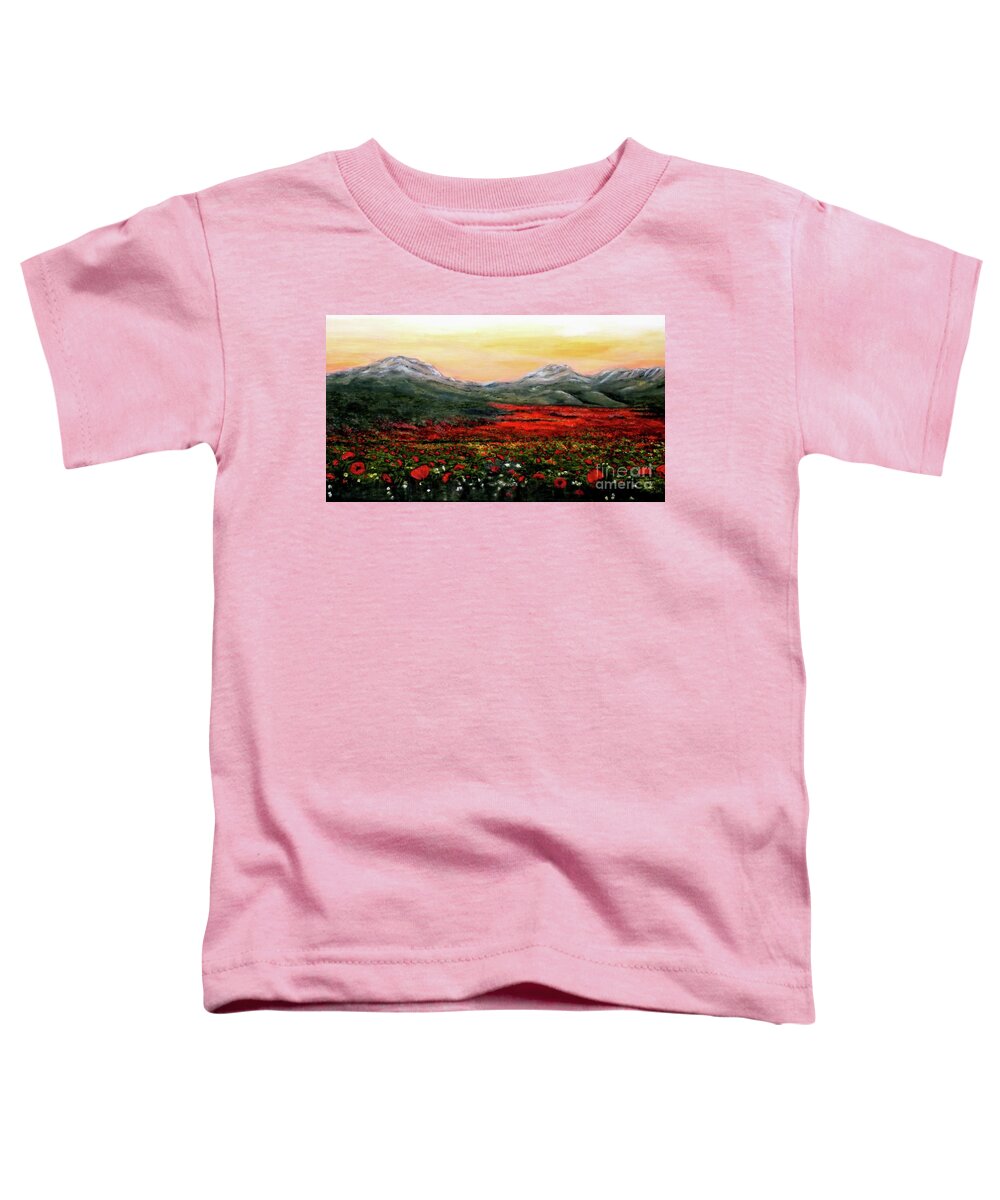 Poppies Toddler T-Shirt featuring the painting River of Poppies by Judy Kirouac