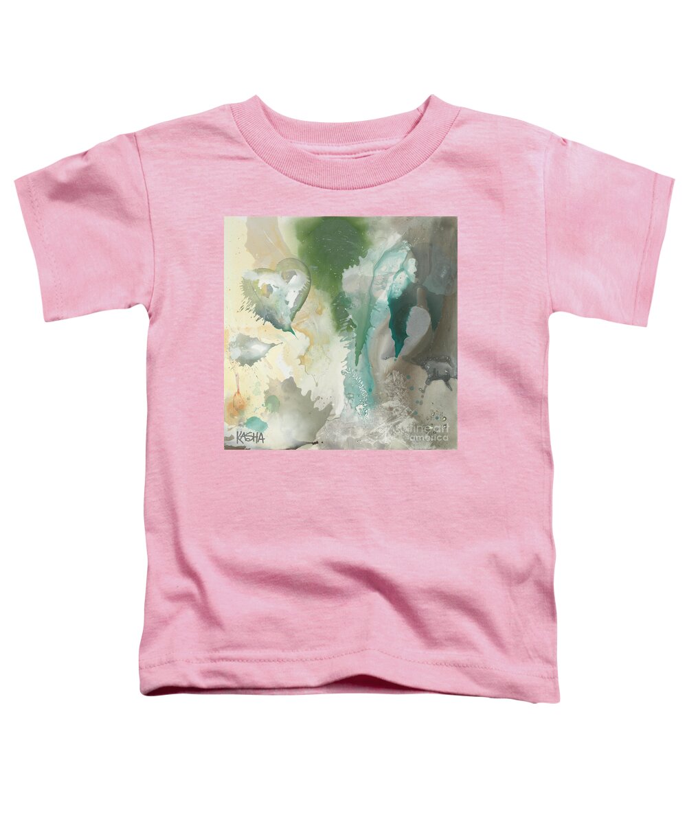 Minty Toddler T-Shirt featuring the painting Seafoam by Kasha Ritter