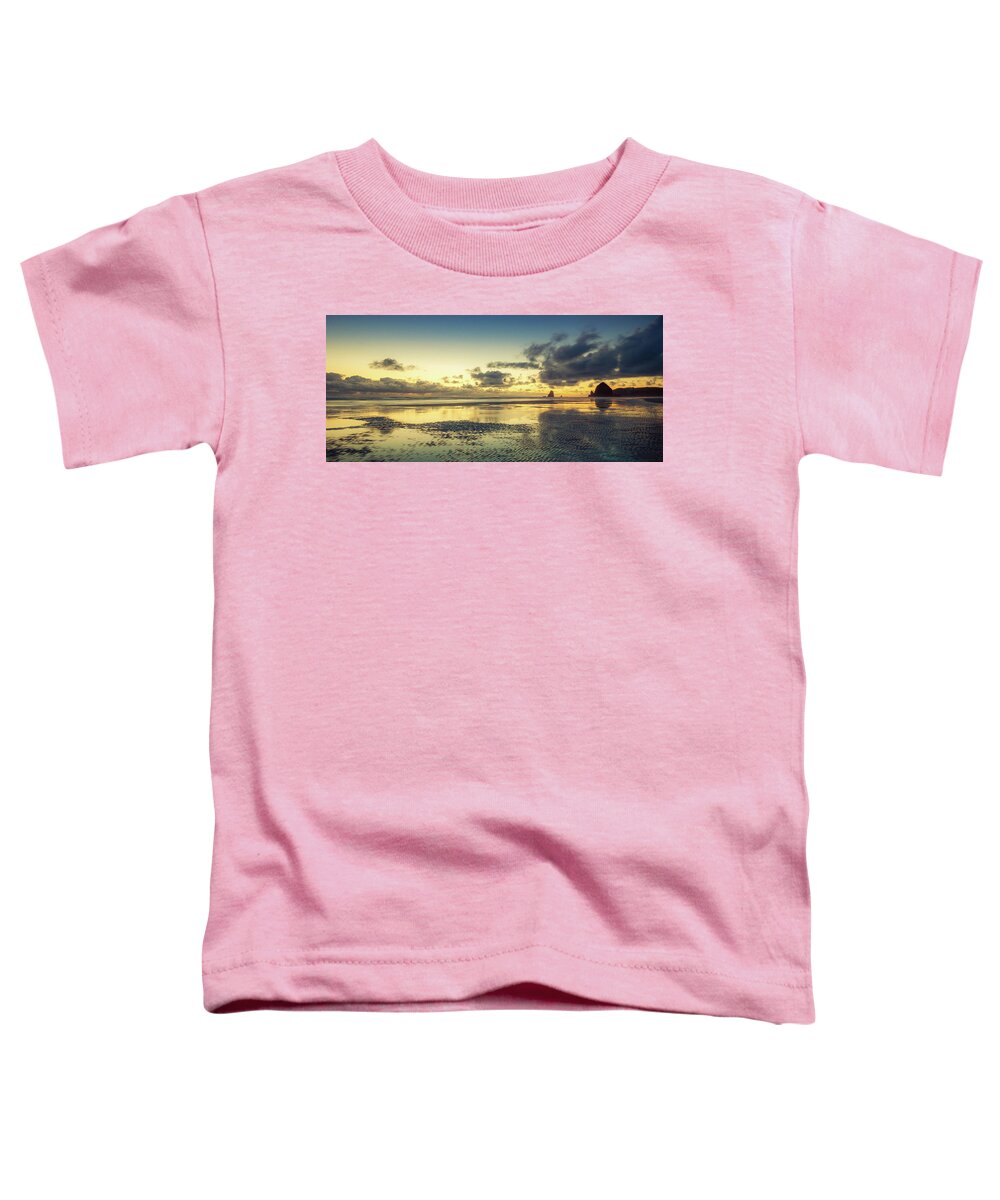 Cannon Beach Toddler T-Shirt featuring the photograph Seaside Palette by Don Schwartz